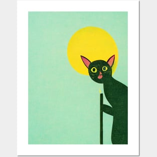 Dobby The Cat Retro Poster Vintage Art Dobby Wall Green Elf Illustration Posters and Art